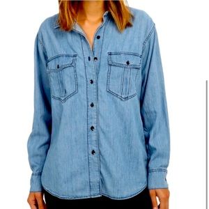 Free people chambray oversized button down